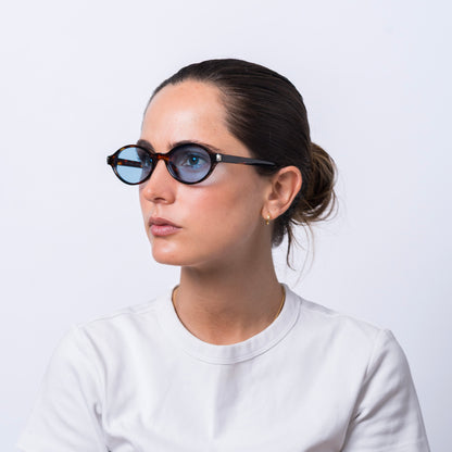 cateratte - tortoise blue lenses