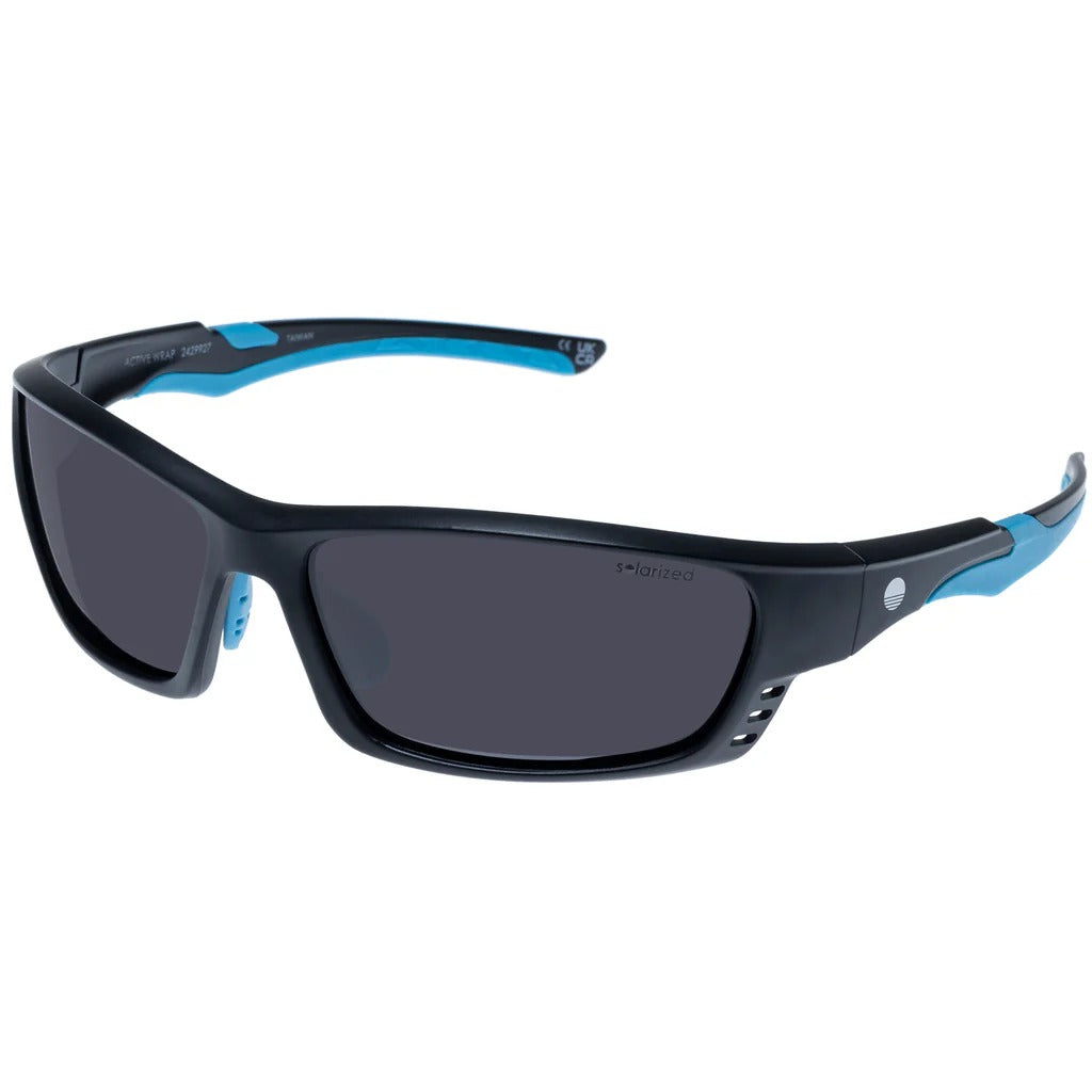 active wrap - matte black blue polarized