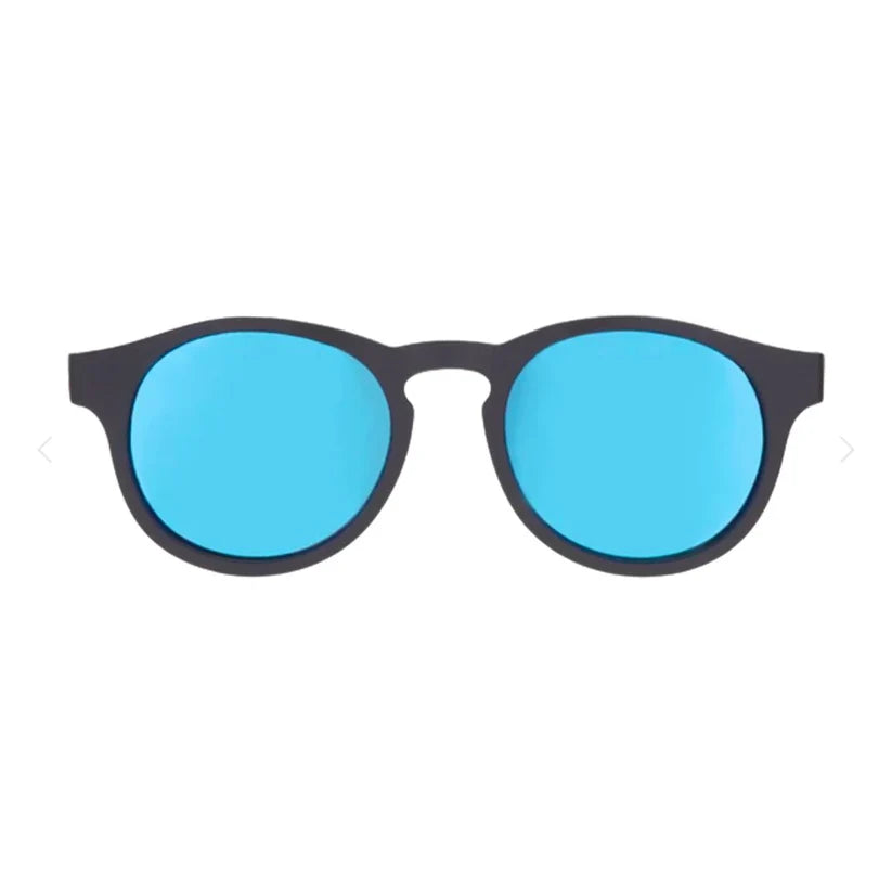 Jet Black Keyhole | Polarized Cobalt Blue Mirrored Lenses Polarized /Ages 3-5