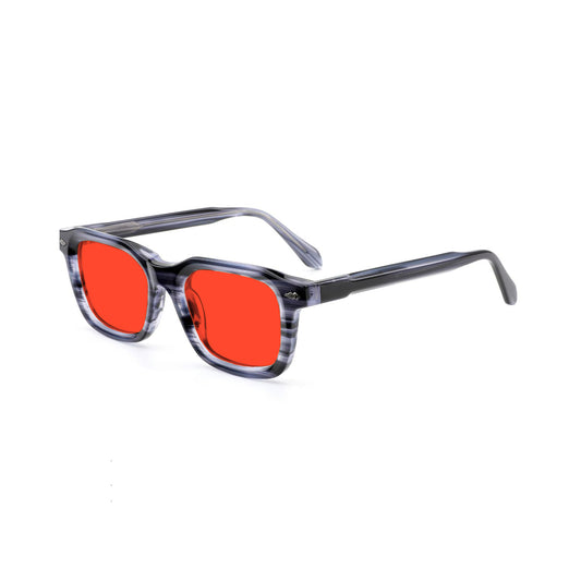 salazar - grey print red lens